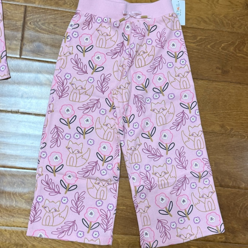 NWT Size 4t Garanimals Pink Floral Thermal Jogging Pants